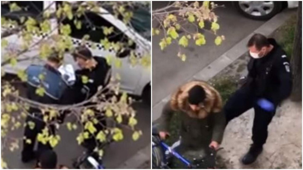 Un polițist este filmat în timp ce lovește un copil. Replica lui este șocantă